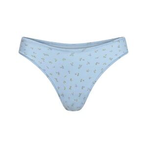 SKIMS Cotton Jersey Dipped Thong Powder Blue Micro Floral • Size S • NWT